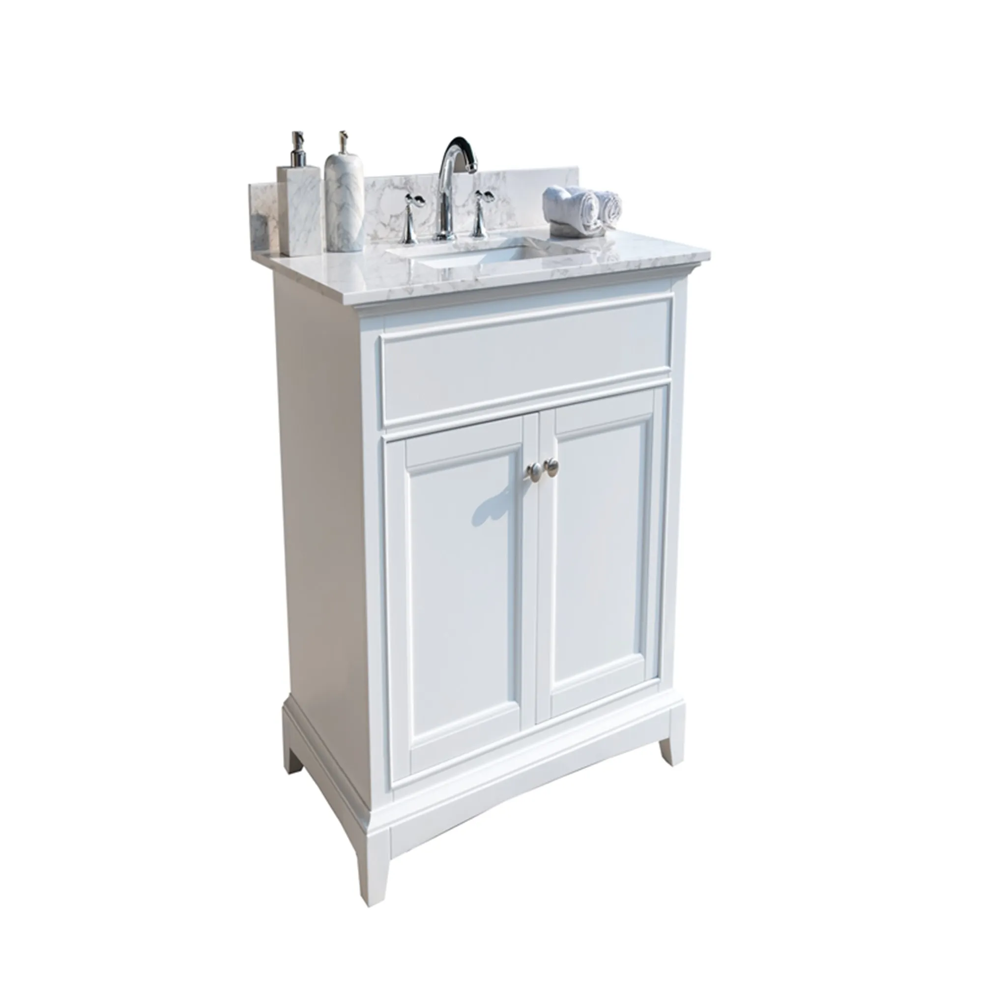 Montary overseas warehouse factory price carrara white artificial marble bathroom vanity top