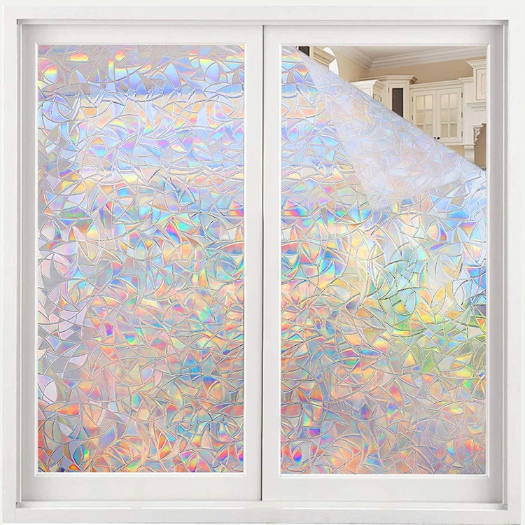 Akadeco Factory Glass Covering No Glue Static Decorative Privacy Stained Self-Adhesive Anti UV Rainbow Window Film Sticker