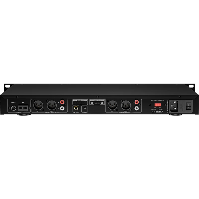 Public address system PA amplifier use audio source with bluetooth CD FM AM 2 channels DVD player