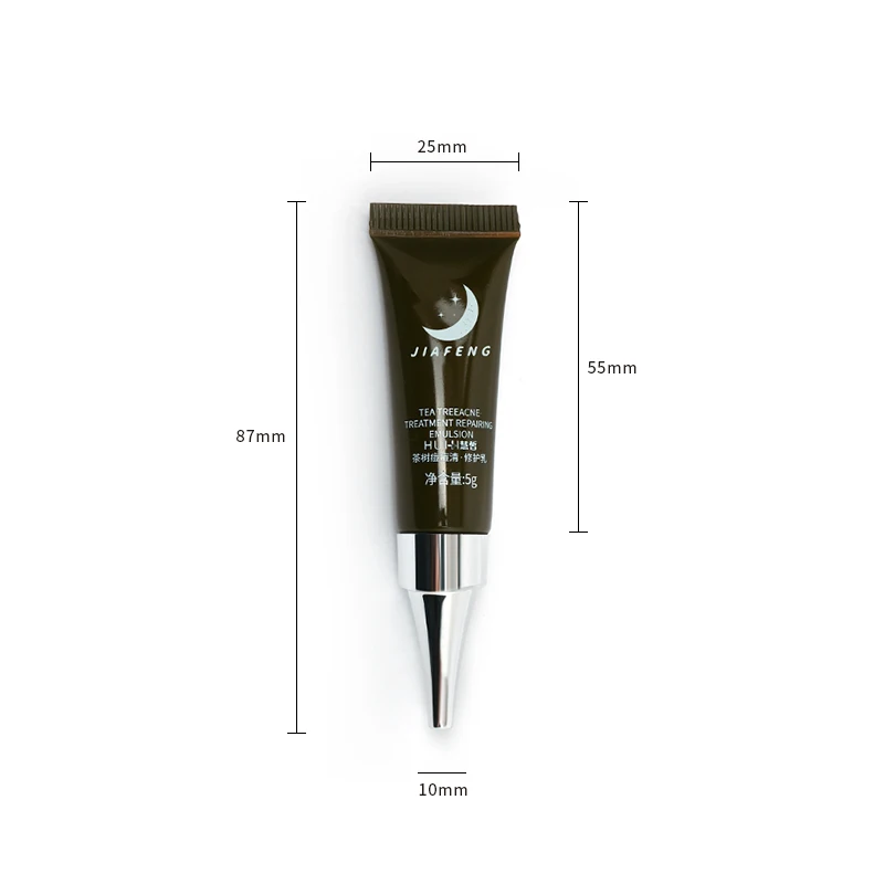Matt Black Mini eye Cream Empty Cosmetic Tube 5g Clear Squeeze with metal applicator