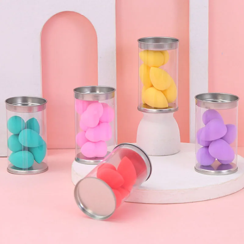 High quality non latex gourd slant cut water drop powder puff makeup sponge set foundation dry wet use beauty egg blender tool