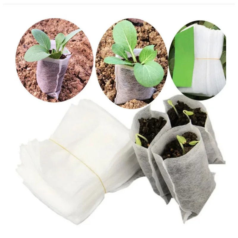 MZL 100 Pcs/Bag Non-Woven Seedling Bag Plant Growing Bag Nutrition Gardening Supplies 8*10 Cm