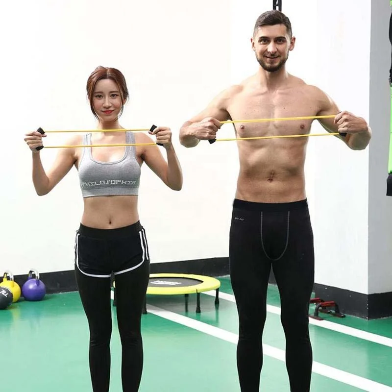 Fitness Wholeselling Training Power Gym Exercise Elastic Ankle Straps Single One Shape Custom logo Latex Tube Resistance Bands