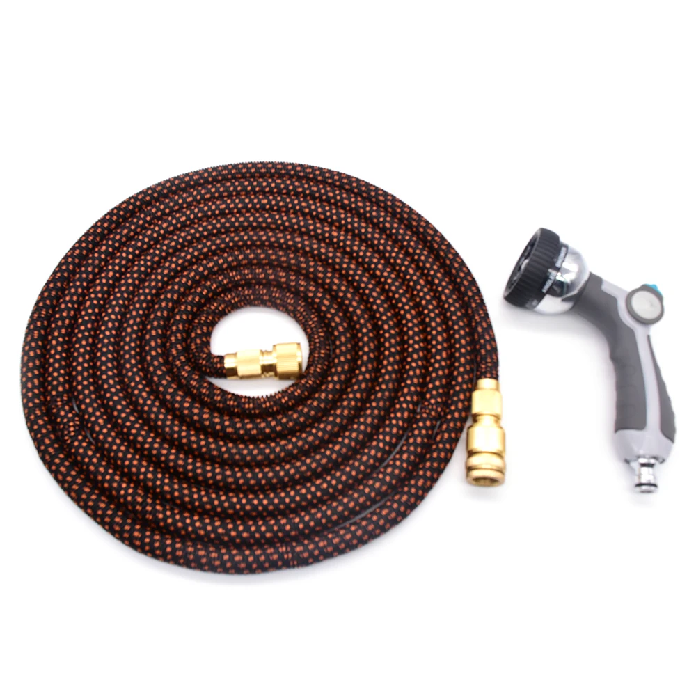 Heavy Duty Flexible Leakproof Garden Expandable Hose with 10 Pattern High Pressure Water Spray Nozzle and Storage Bagl