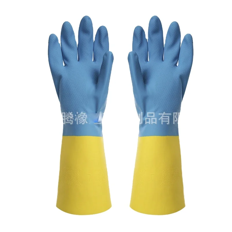 high quality  long cuff corrosion resist anti slip neoprene chemical resistant gloves household gloves