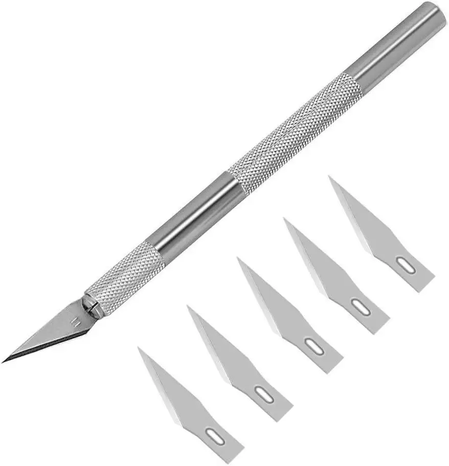Precision Craft Knife Set Hobby Knife Kit with 5 Carving Knife Blades for Sewing DIY Cutting Scrapbook