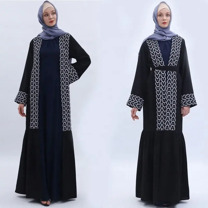 2021 New Model Pakistan Abaya Dubai Wholesale Open Muslim Dress Abaya Kaftan Black Abaya Dress For Woman