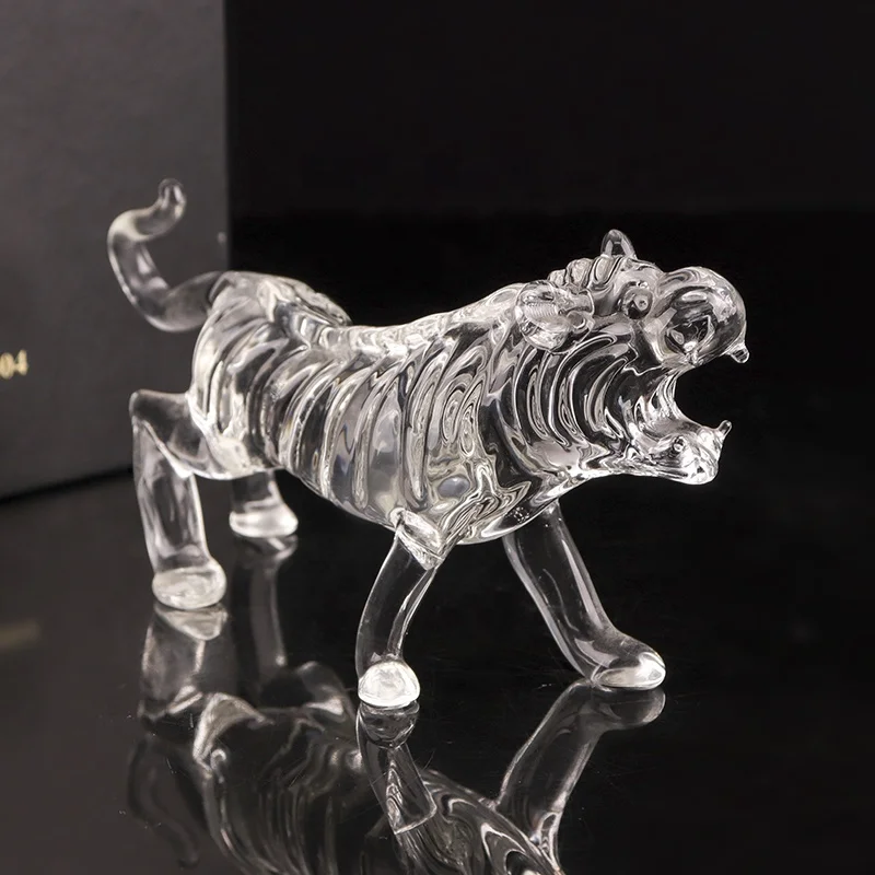 The Last Factory Wholesale Custom Animal Figurine Decorative Crystal Tiger Glass Crystals For Crafts