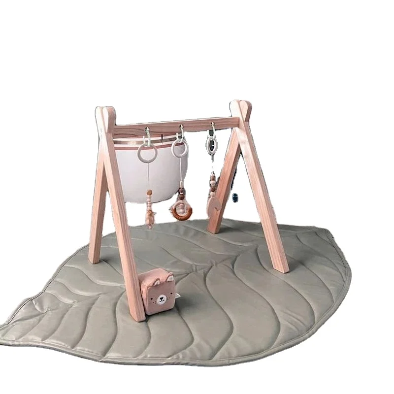 OEM ODM New Design Leaf Shaped Multi functional Soft Safety Quilted Kids Fitness Rack Baby Gym Play Sleeping Mat For Child