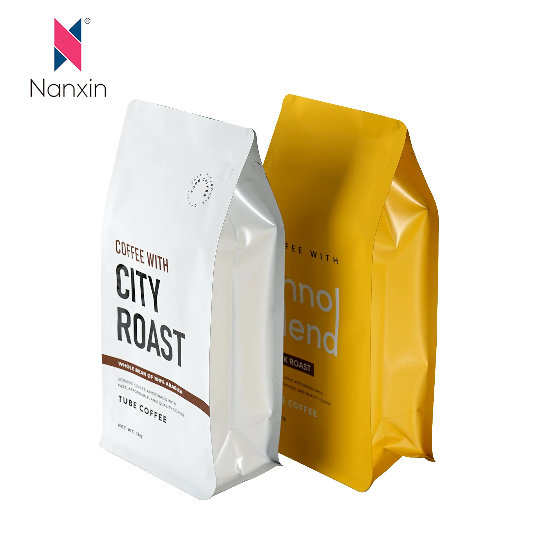 Оптовая продажа эко плоское дно алюминиевая фольга кофейная крафт-бумага пакет с индивидуальным принтом клапаном 500 г 1 кг кофейные пакеты
