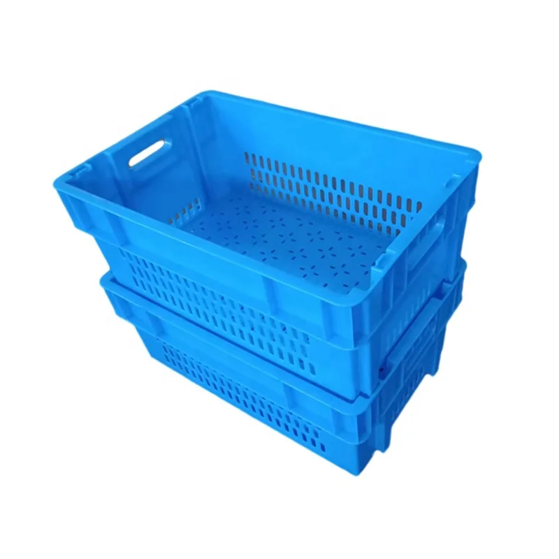 Stack Nest Crates Stackable Plastic Fruit Crates Mesh Nestable Box