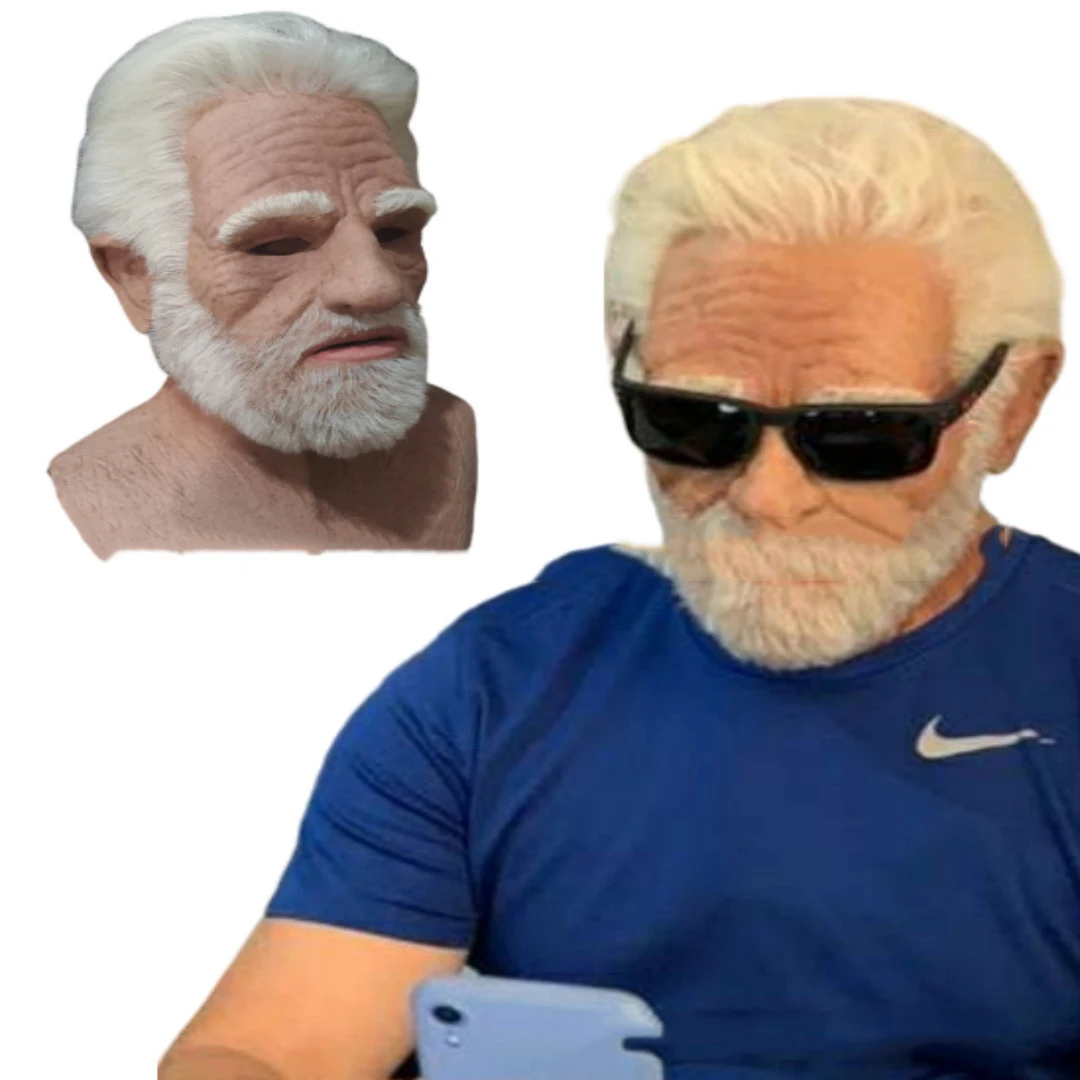 Scary Halloween Party Mask Horror Old Man Cosplay Costume Bald Old Man Latex Masks