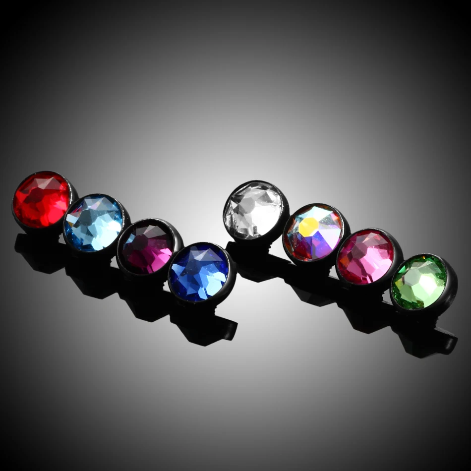 10pcs MOQ Titanium Internally Threaded Dermal Anchors Colorful Gems Dermal Top Micro Dermal Skin Diver Jewelry