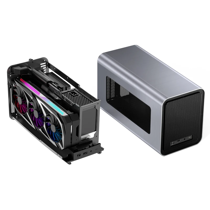 JONSBO V11 Pull-out structure Standing and lying Double side ventilation Comes with 14CM fan Aluminum Mini ITX Case