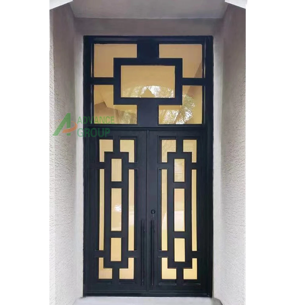 Exterior iron doors entrance wrought iron double door