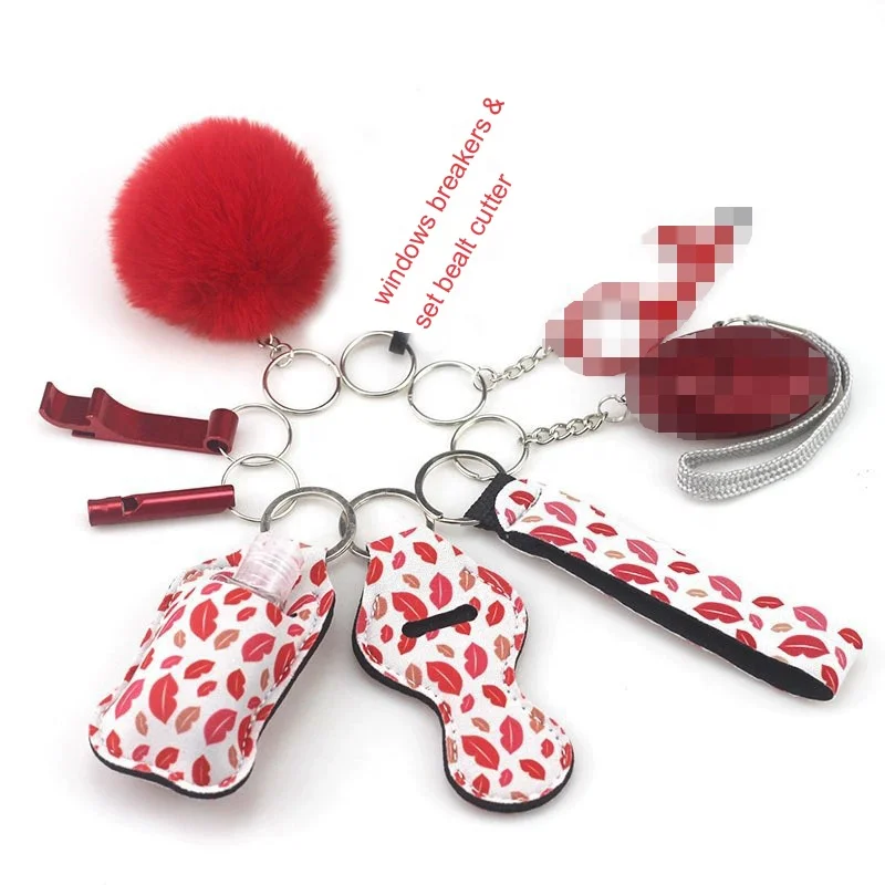 Wholesale New Product Gift Self Defense Keychain Set Products Safety For Woman Self Defence Keychain Supplies
