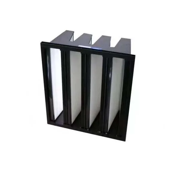 
High quality plastic Frame V-bank microfiber glass media hepa air Filter H13 use separator 