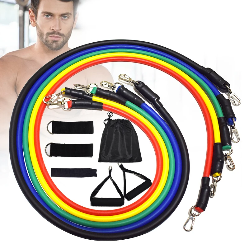 
Bandas de resistencia 100lb 11pc Resistance Bands Set 