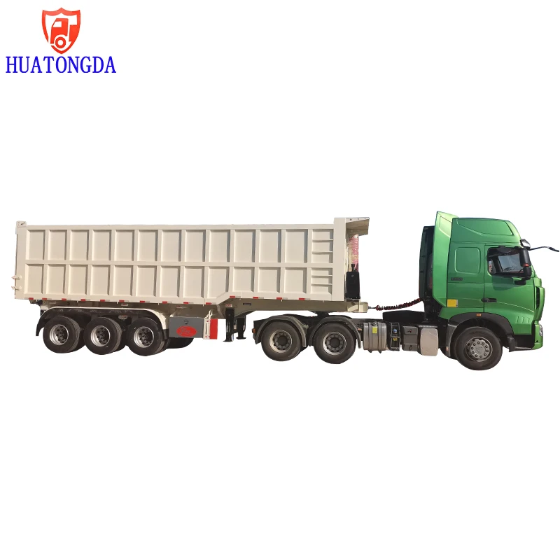Low Price U shape 3 Axle 45 cbm Tipper Dump Trailer Truck For Coal Transport
