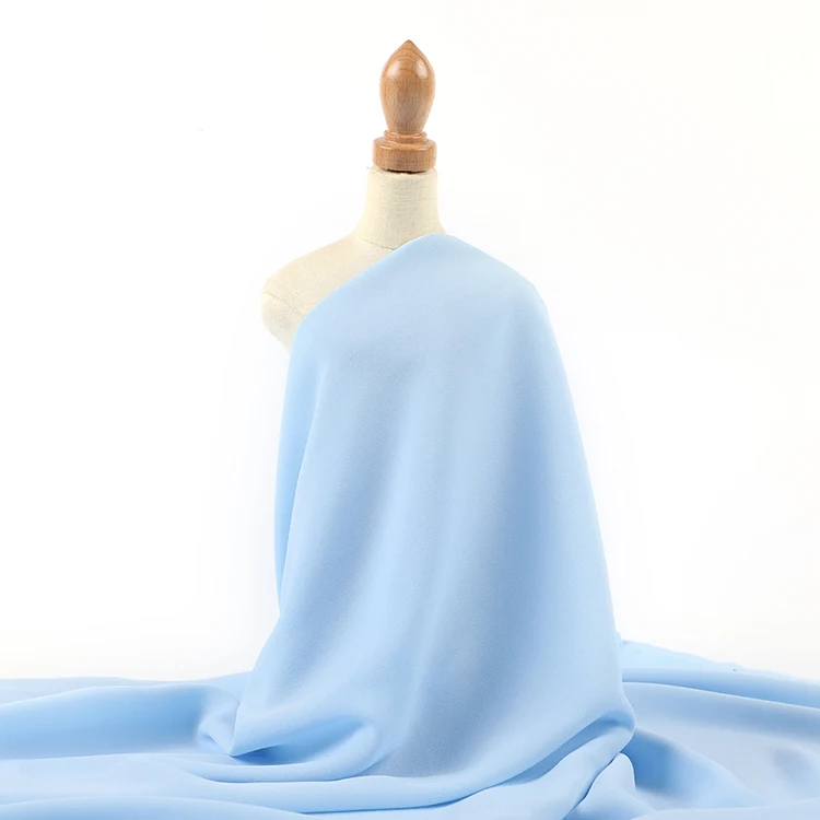 
Wholesale make to order 120gsm bright plain wrinkle chiffon fabric for veil and dress 