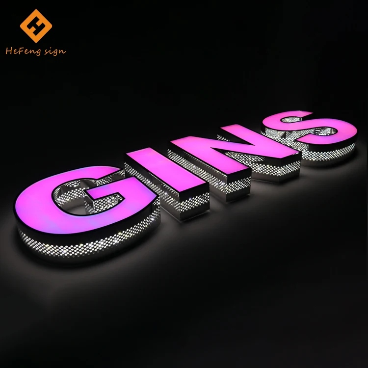 Magic Color 3d Front Lit and Edge Lit Stainless Steel Channel Letter Advertising Led Signage