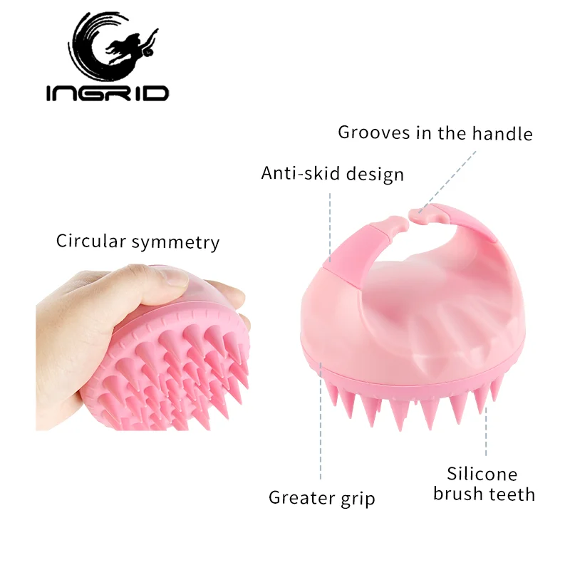 Wholesale Hot Selling Anti-skid ABS Handle Silicone Shampoo Hairbrush Dry And Wet Scalp Massage Plastic Bath Hair Brush For Head