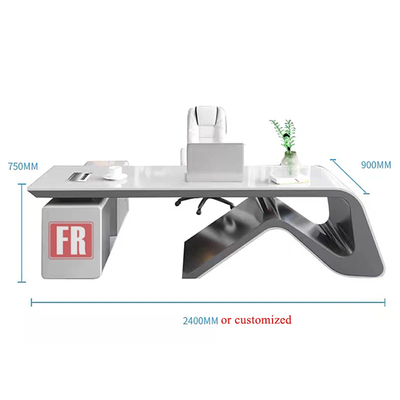 Modern Luxury Baking Painting Office Workstation Working Writing Desk Table for sale