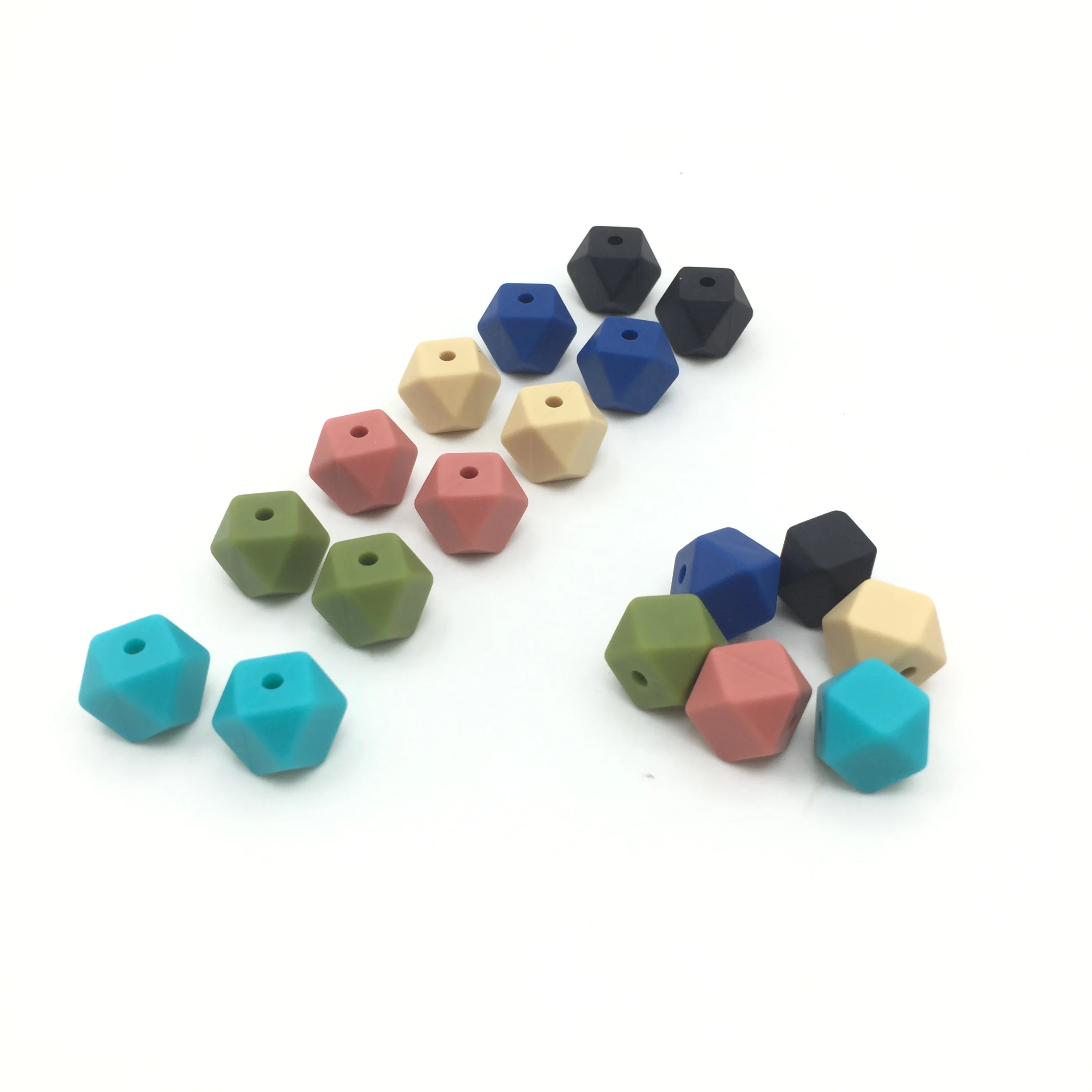 Wholesale New Arrival geometric silicone beads BPA free Food Grade soft Silicone icosahedron beads
