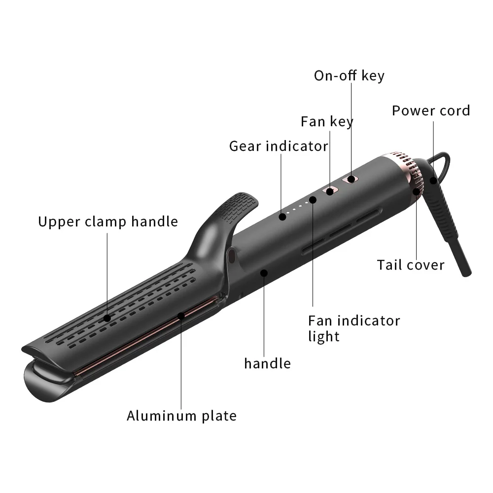 Hair Straightener and Curler 2 in 1 Curling Iron 360 Airflow Styler Professional Flat Iron with Tourmaline Ceramic Straightening