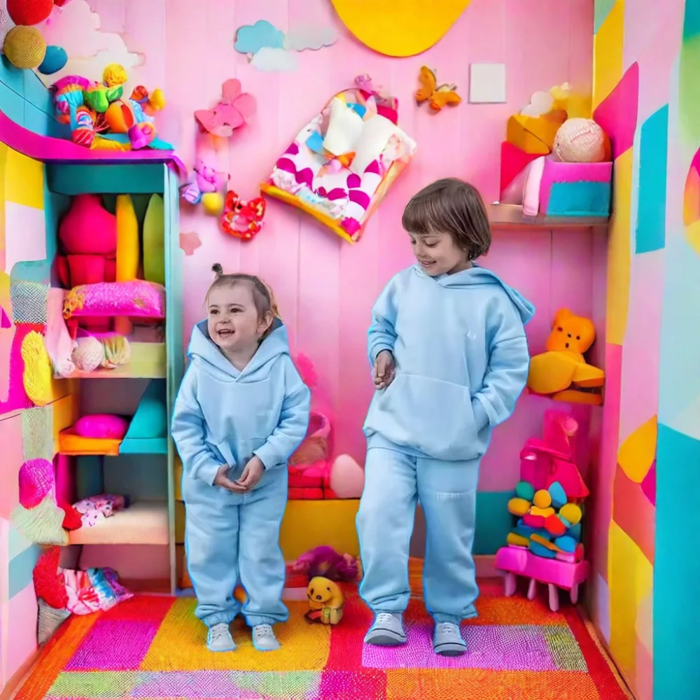 Wholesale High Quality Girl Boys hoodie and swratpants Boutique Clothing Kids Winter Clothes for sale