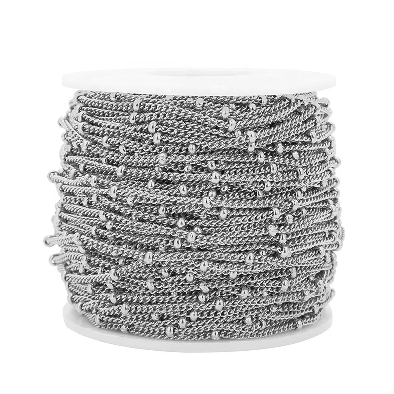 Wholesale stainless steel waterproof 18k gold filled chain roll extension O Cross Chain jewelry Make body chain diy jewelry