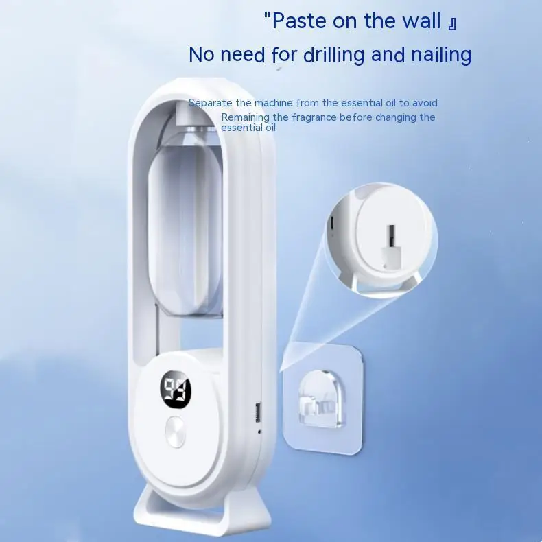 Home Essential oil Aromatherapy Fragrance Rechargeable Digital Display Wall Smart Air Freshener Aroma Diffuser