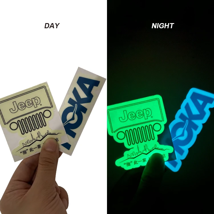 Custom Glow In Dark Sticker Die Cut Vinyl Label Waterproof Luminous Sticker Glowing Sticker for Decoration