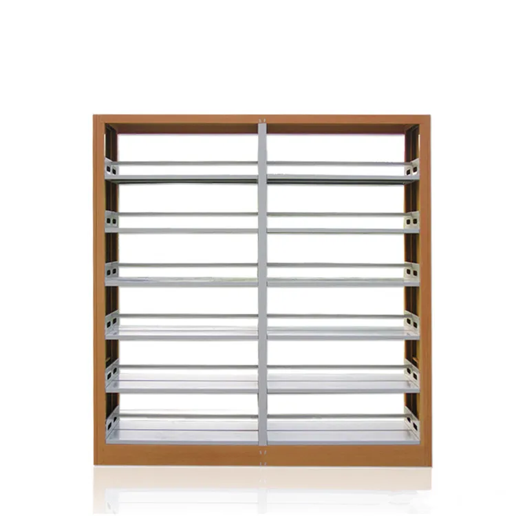 Modern Heavy Duty Double Side Iron Bookshelves School Library Bookshelf