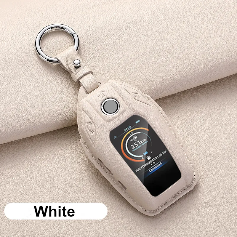 New Coming Brown Leather Remote Key Case Cover for 2018 730 740 760 7 Series G11 G12 Display With Box