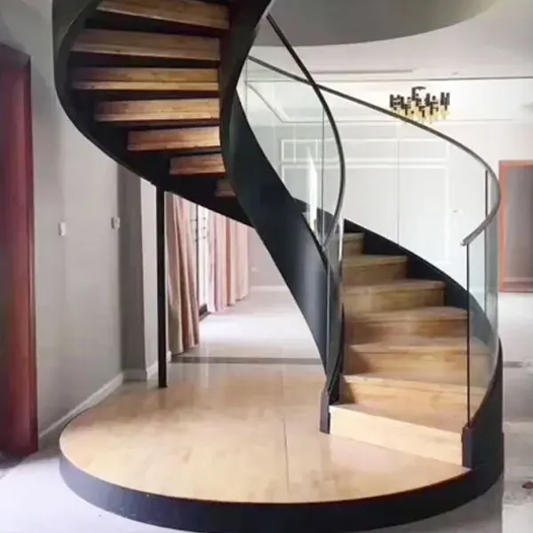 Stairs Modern Curved Staircase Prefabricated Modern Luxury Indoor Straight  stainless steel Stairs