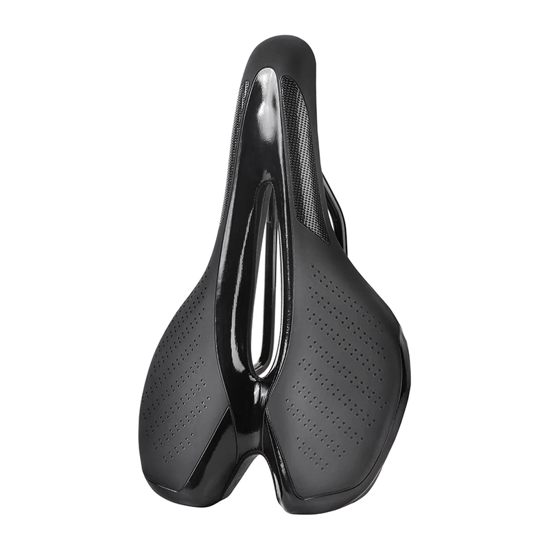 PLSELIS Comfortable Bicycle Saddle for Night Riding Two-Tone Tail Lights USB Charging Cushion Ventilation for Road MTB Cycling