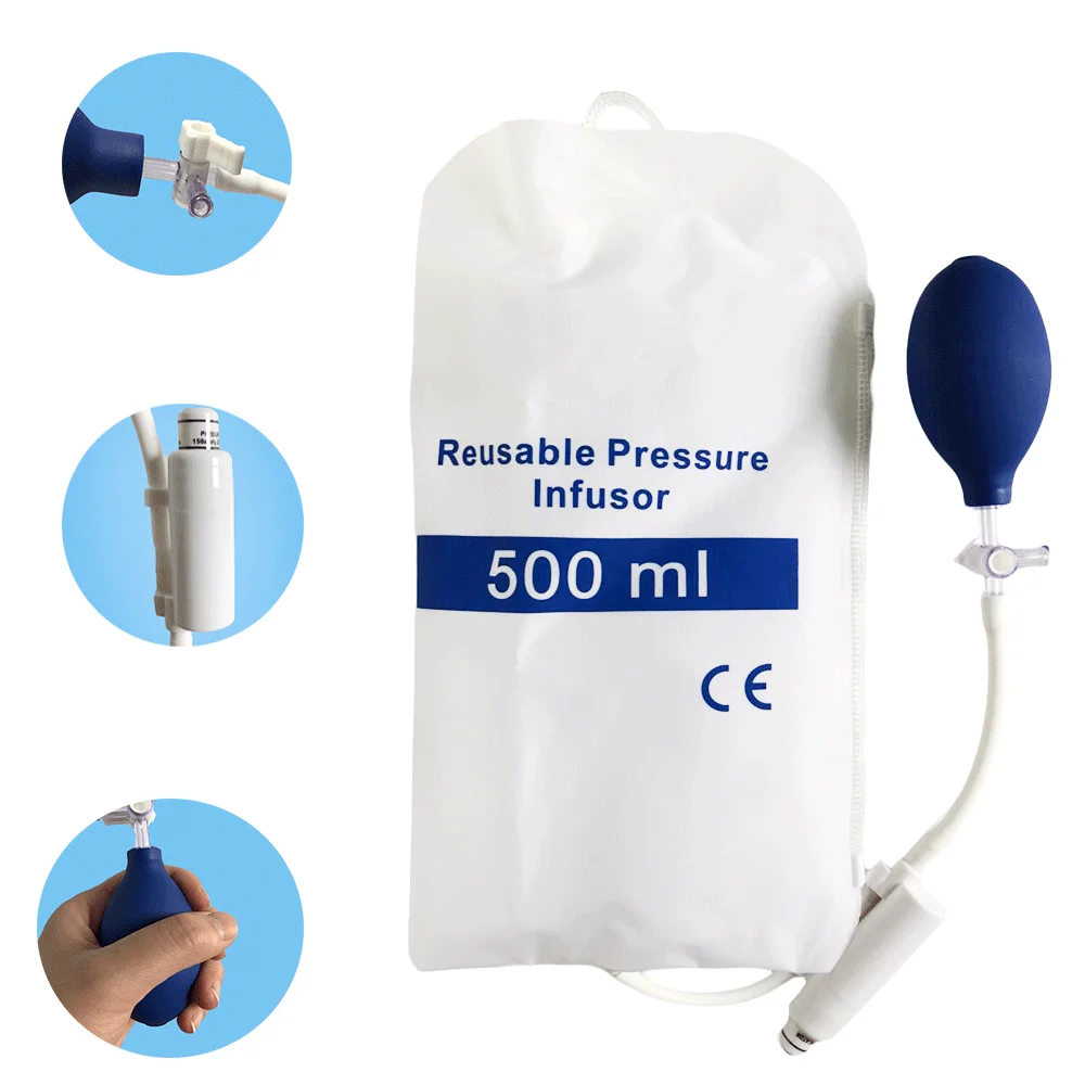 Pressure Infusor With Gauge,Pressure Infuser with Aneroid Gauge,Reusable Pressure Infusion Bag