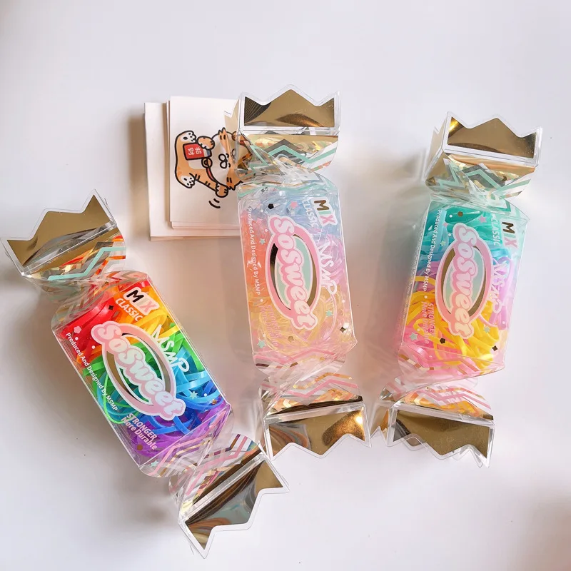 Girls Small Disposable Hair Bands Kids Candy Color Elastic Rubber Band Baby Scrunchie  Hair Accessories