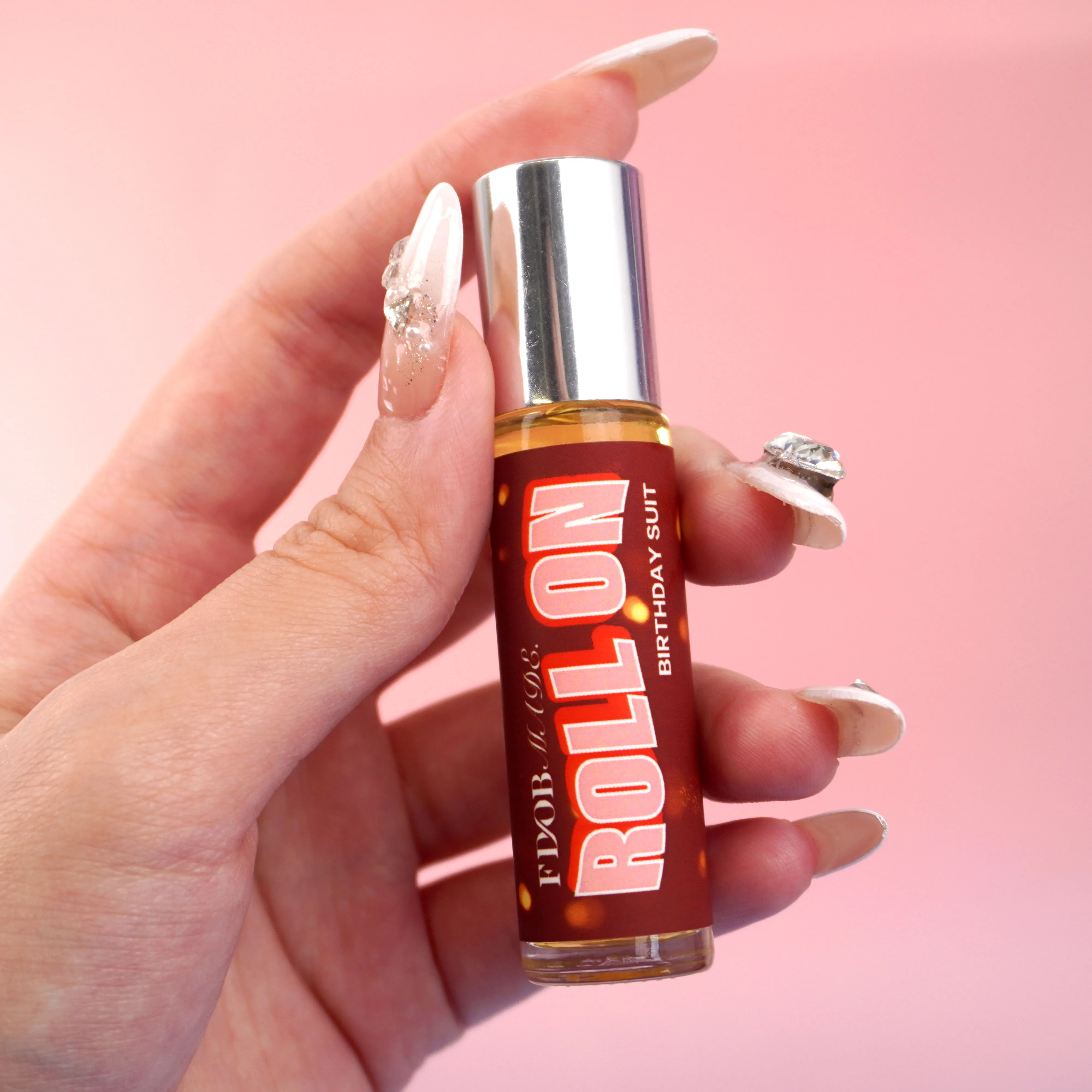 Best selling small perfume crystal birthday peach scent perfume high quality last long scent body roll on oil