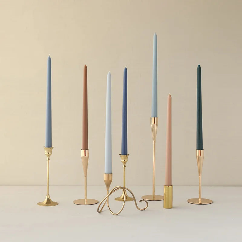 Multi Color Long Candles Home Decoration Long Lasting Burning Design Candles For Wedding White Black Rod Candles