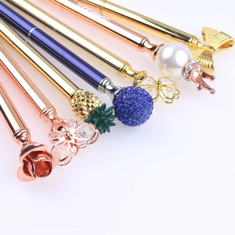 Good Customised Favor Souvenir Twist Wedding Pens With Metal White Custom Crystal Jewel Logo Gift Hotel Ball Point Ballpoint