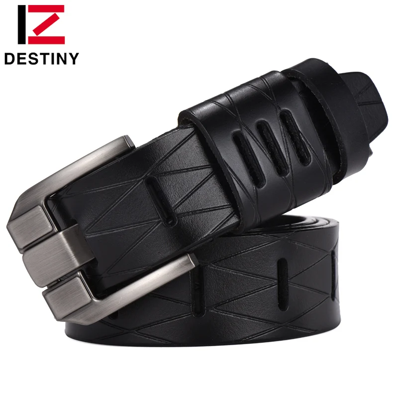 Factory wholesale Casual Pin Buckle 3.8cm Embossing Genuine Leather Fashion Cowboy Luxury brand Men Famous Designer Belt