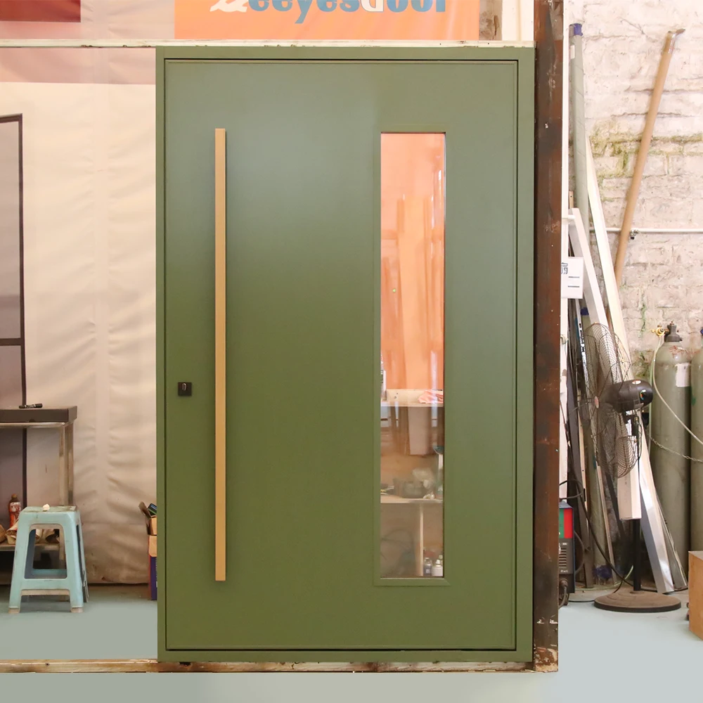 Seeyesdoor House Frosted Glass Metal Doors Factory Price Home Hotel Smart Door Lock European Steel Security Door