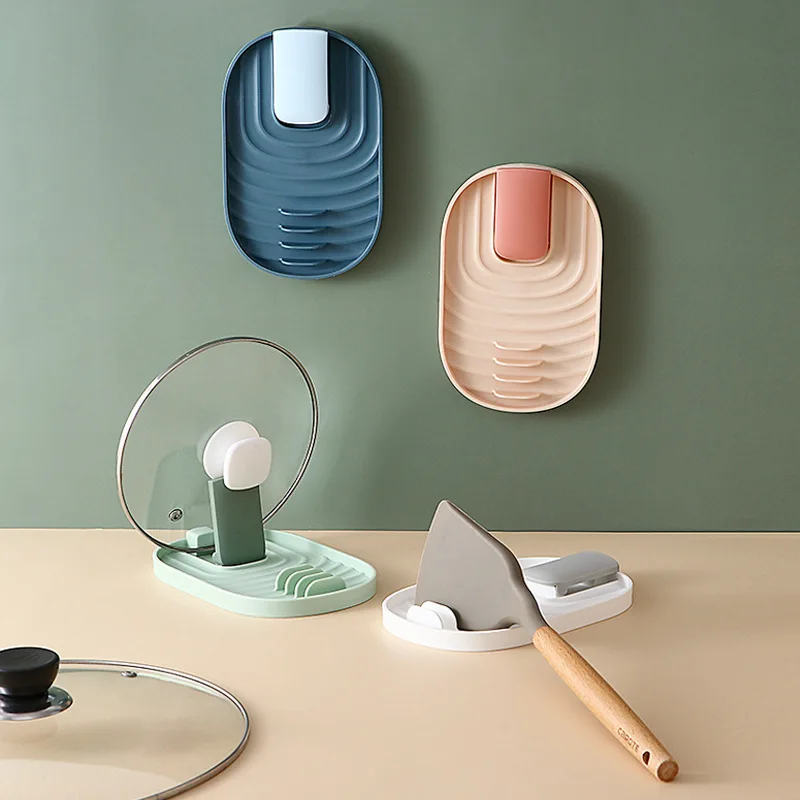 Factory Directly Sell New Kitchen Cooking Plastic Utensil Spoon Rest Holder Foldable Knife Pot Lid