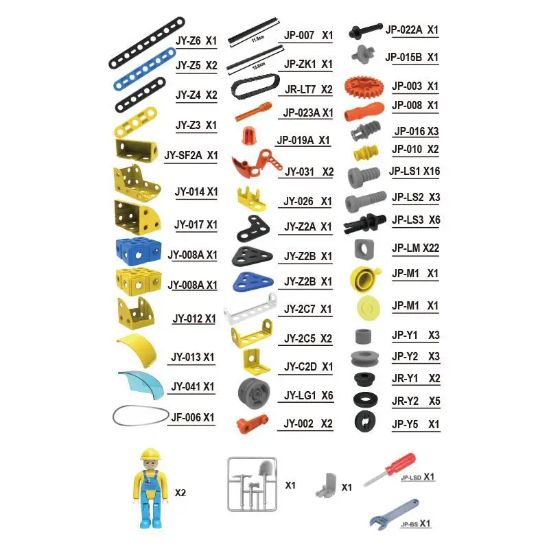 6-in-1 117PCS City Construction Truck Inertia Model DIY Building Kit Excavator Children Hand on STEM Engineering Toys for Kids