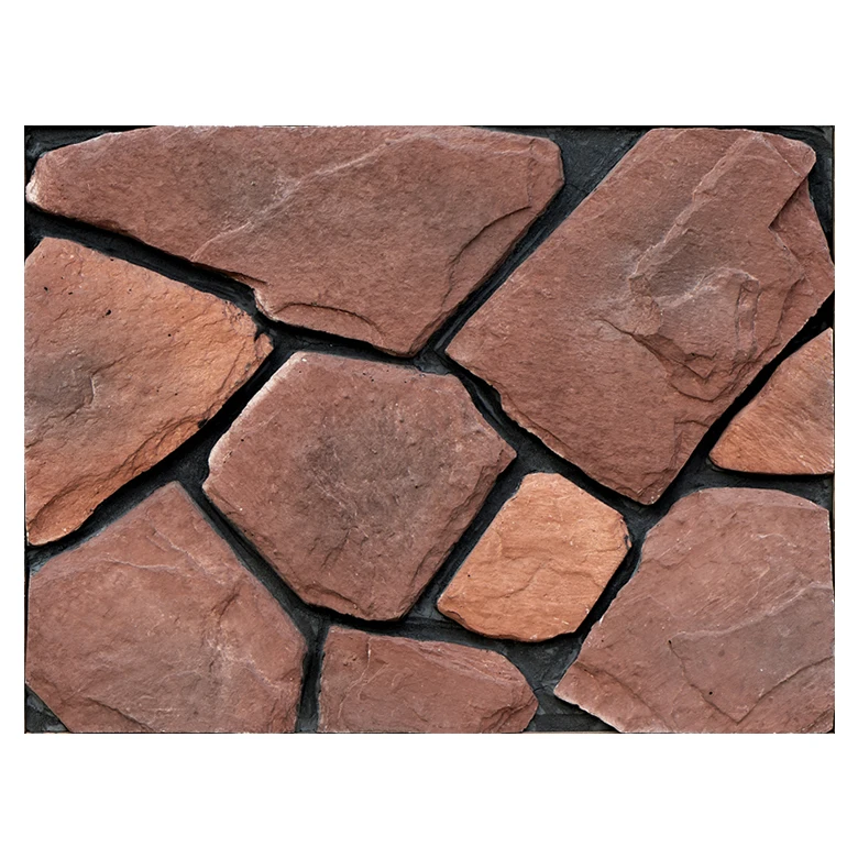 Hot selling artificial field stone background nature rock looking faux fence panel