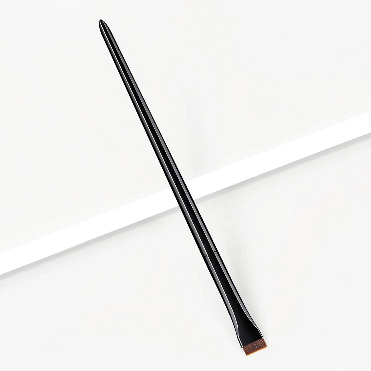 HMU White Fine Thin Flat Angled Private Label Makeup Eye Brow Liner Eyebrow Brush Set