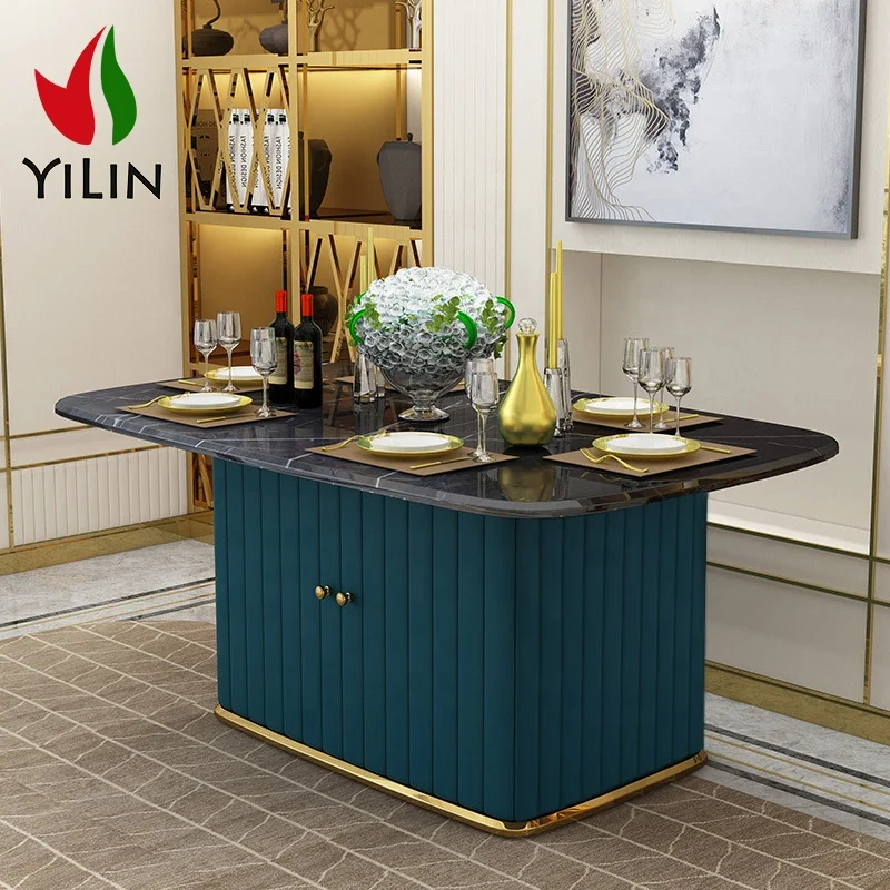 Hot Sale Dining Room Furniture Malaysia Modern Dining Room Table Dining Table Set For 6 People Base With Storage Table
