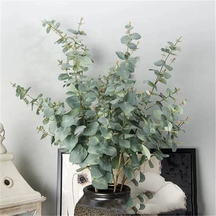 M435 Artificial Flowers Decor Wedding Centerpieces Eucalyptus Stems Real Touch Silk Artificial Eucalyptus Leaves For Decoration